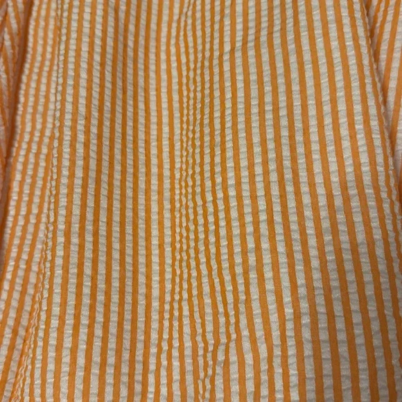 KARLIE Orange & White Seersucker Dress Size S Clemson Tennessee Auburn LSU - Picture 2 of 4